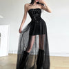 Temperament Entry Sequined Tube Top Dress Women's Design Mesh Stitching Hip Midi