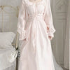 Gentle First Love Square Collar Ruffled Pearl Powder Super Fairy Solid Color Girl Dress