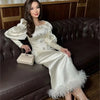 Elegant and Exquisite Style Satin Bottoming Dress for Women
