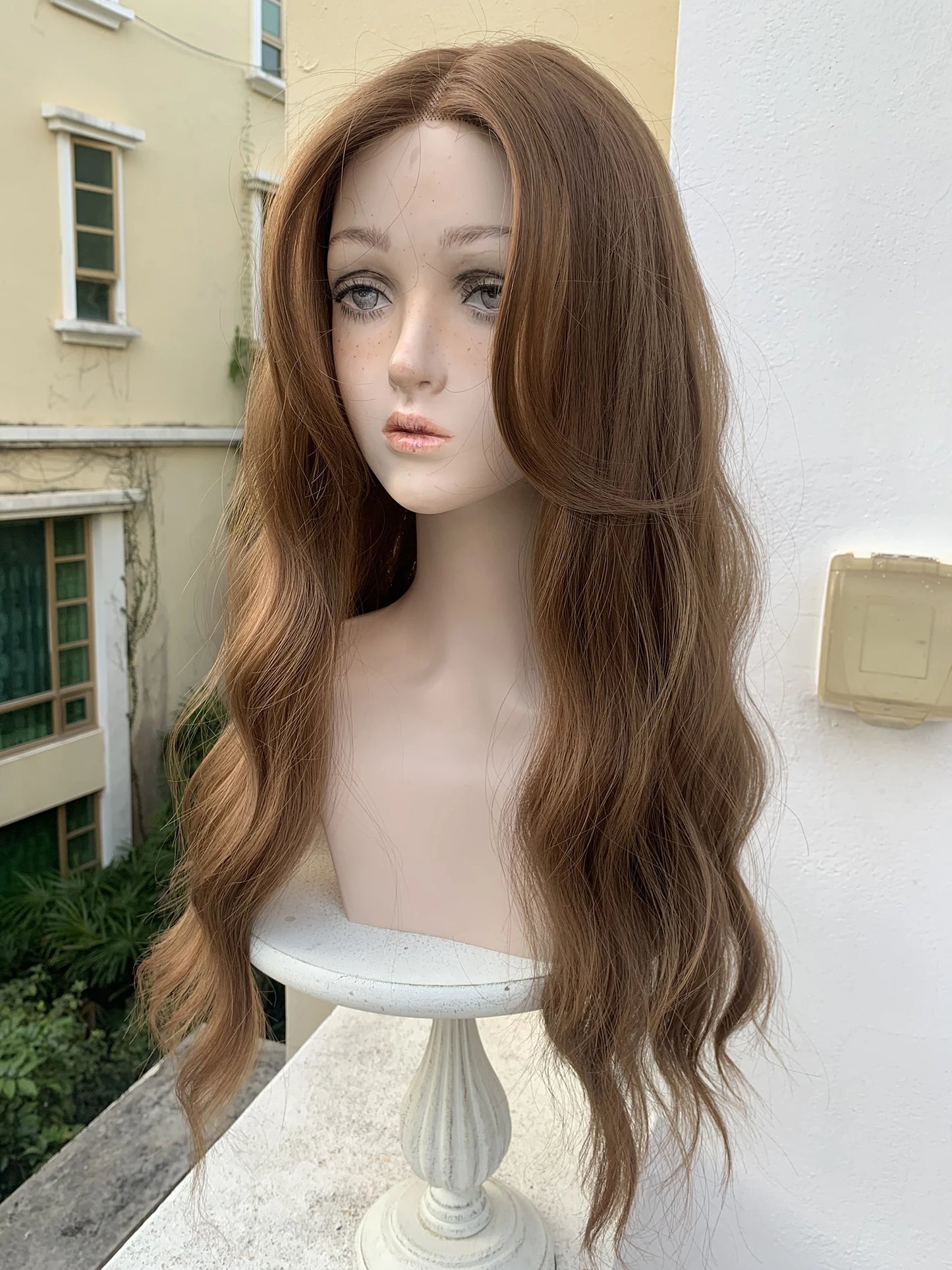 Brown Temperament Long Curly Wig for Women Realistic Wigs