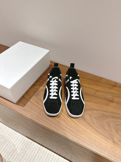 Luxury Totem* Brands Women's Shoes Lace-up Fashion Black and White Color Matching Sneakers Comfortable Non Slip Flat Shoes