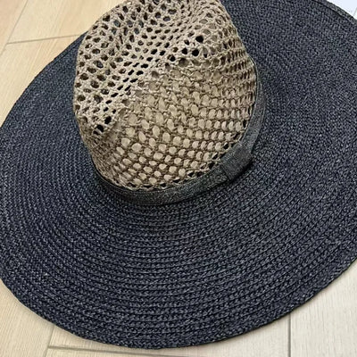 Summer high quality natural straw wide brimmed fedora sun hat