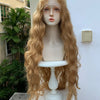 Long Hair Lengthened Curly Hair Golden Fashion Lady Wig Realistic Wigs