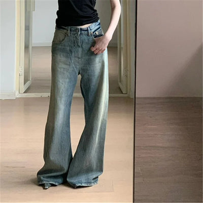 Women's Jeans In Cotton High Quality Wash Denin Pants 2024 Spring New Luxury Design Light Blue Full Length Trousers For Women