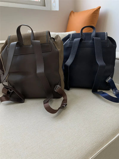Genuine Leather Backpacks For Women Outdoor Camping Trip Backpacks Handbag Solid Color High Quality