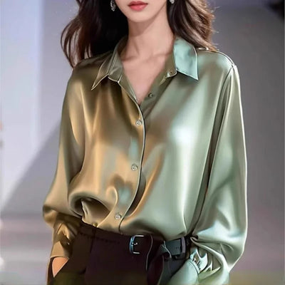 Women's Silk Shirt New Unique Satin Top