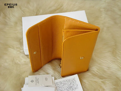 2023 New Luxury Top Layer Leather Women Wallet Fashion Genuine Leather Lady Bag High Grade Large Capacity Orange Purse  45