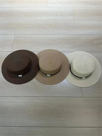 Summer B*C Casual Sun Hat  Fashion Bead Chain Braided Straw Hat High Quality