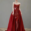 Wine Red Toast Clothing Sense Banquet Temperament Light Luxury Elegant Host Sequined Female Dress