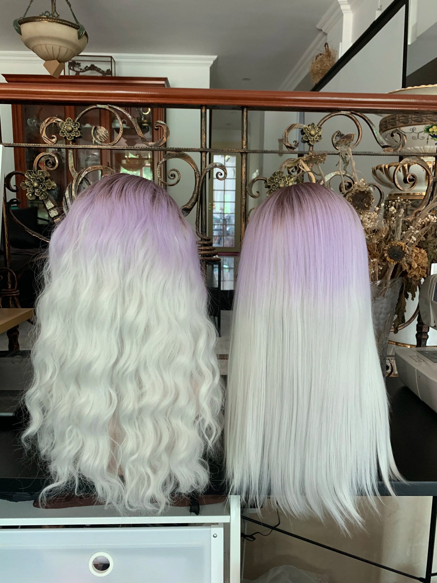 Light Purple Gradient Fashion Women's Wig Realistic Wigs