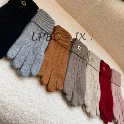100% Cashmere Knitted Gloves For Women Winter Warm Fashion For Driving Outdoor L*P