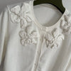 2024 Summer New Women's Wear 3-D decorative floral craftsmanship flower decoration short sleeved cardigan 0516