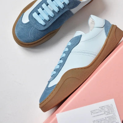 Classic Suede and Lambskin Shoe Minimalist Sneakers