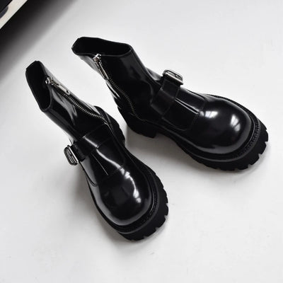 Imported Grained Soft Leather Classic Ankle Boots Women Boots