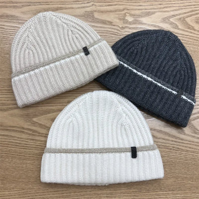 High Quality Winter Warm Caps Women's Pure Cashmere Knit Hat Female Fold Ski Outdoor Hats