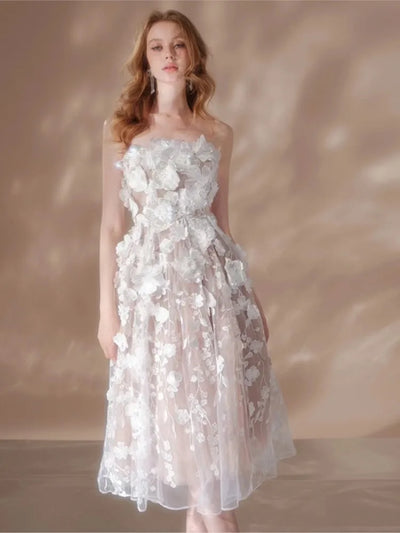Tube Top Light Wedding Dress Heavy Industry Bridal Gown Veil Luxury Minority Banquet Engagement