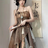 New Chinese Style Palace Retro Irregular Skirt Design Sense Suspender High Cardigan Hanfu