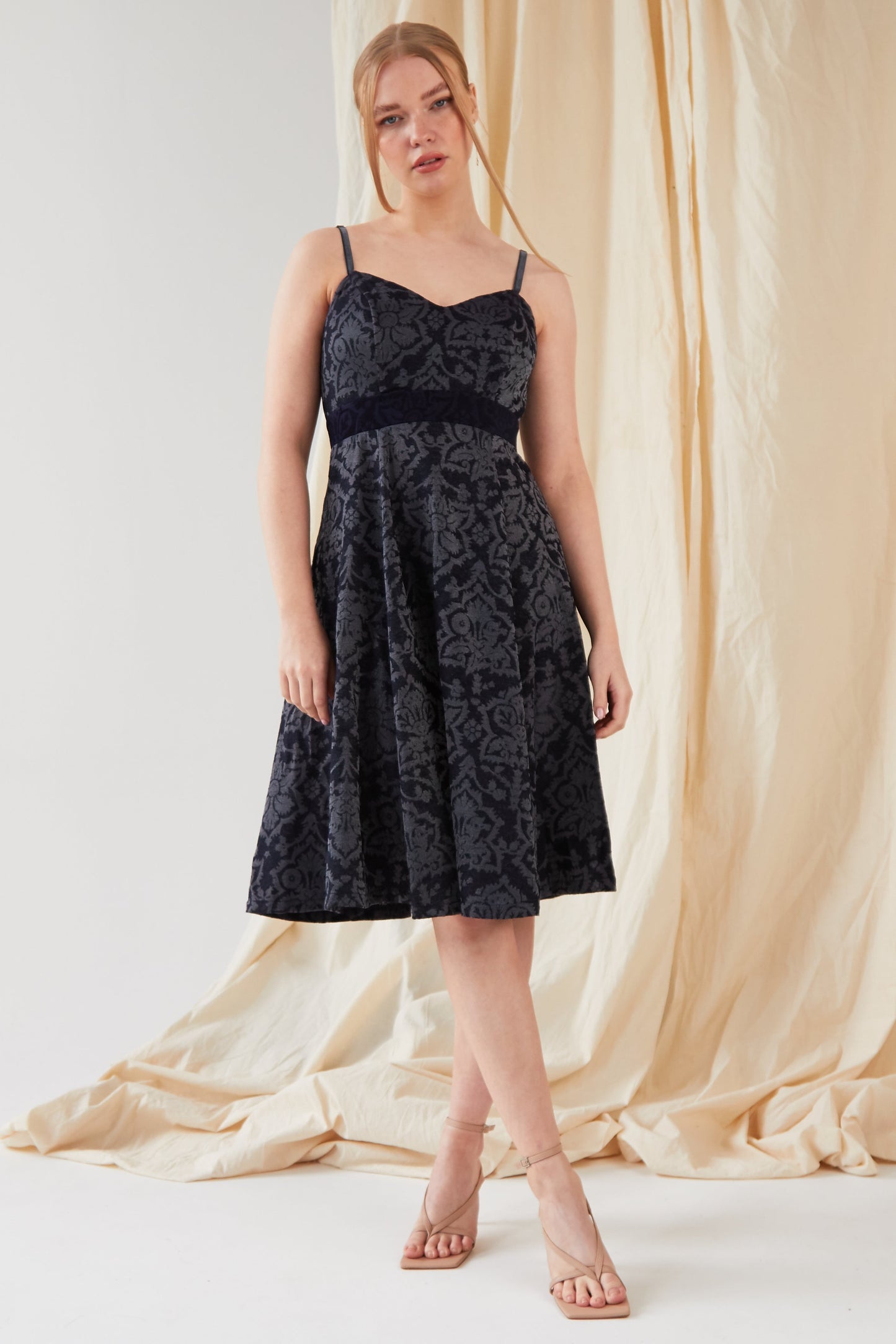 Jacquard Fit And Flare Dress-3