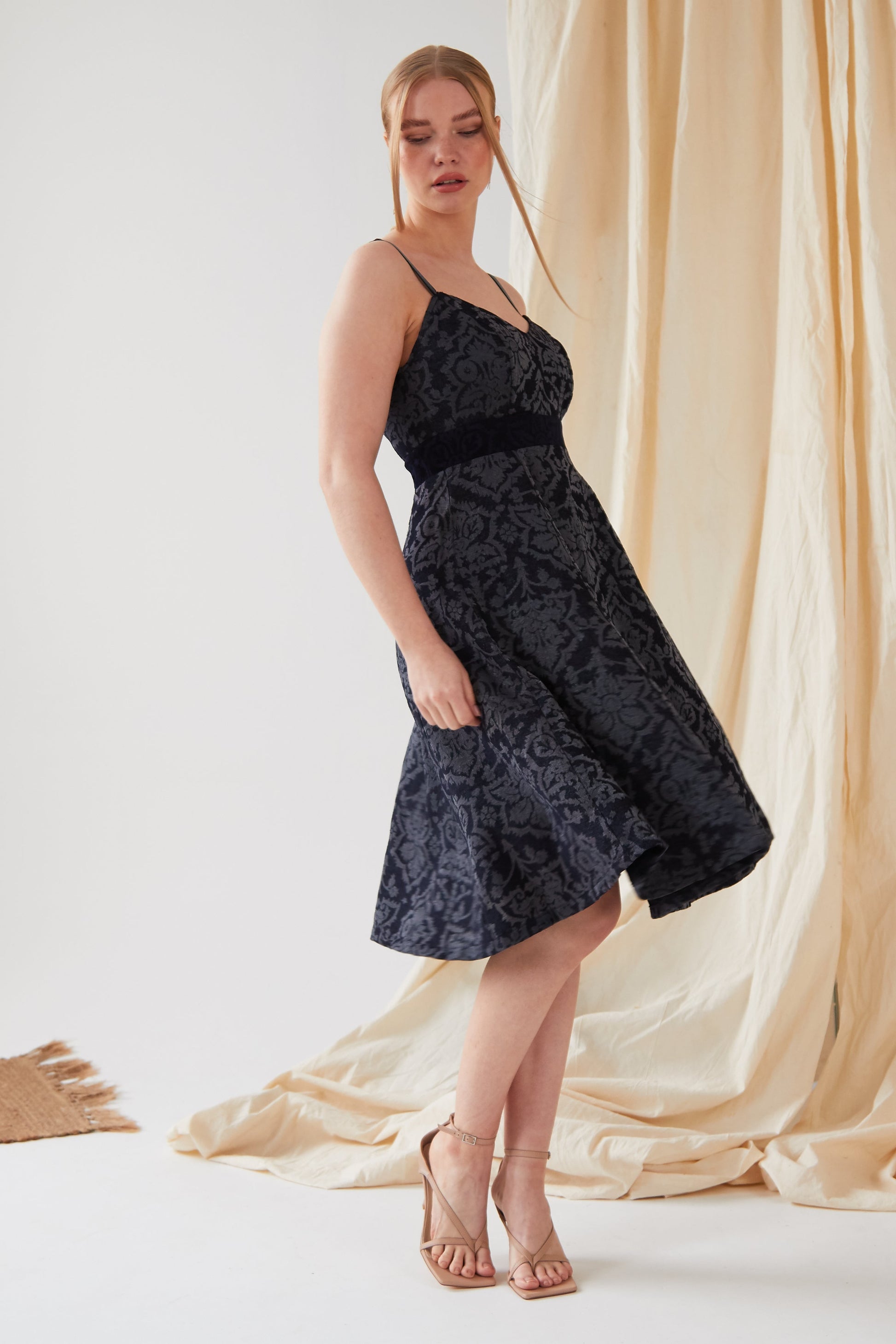 Jacquard Fit And Flare Dress-4