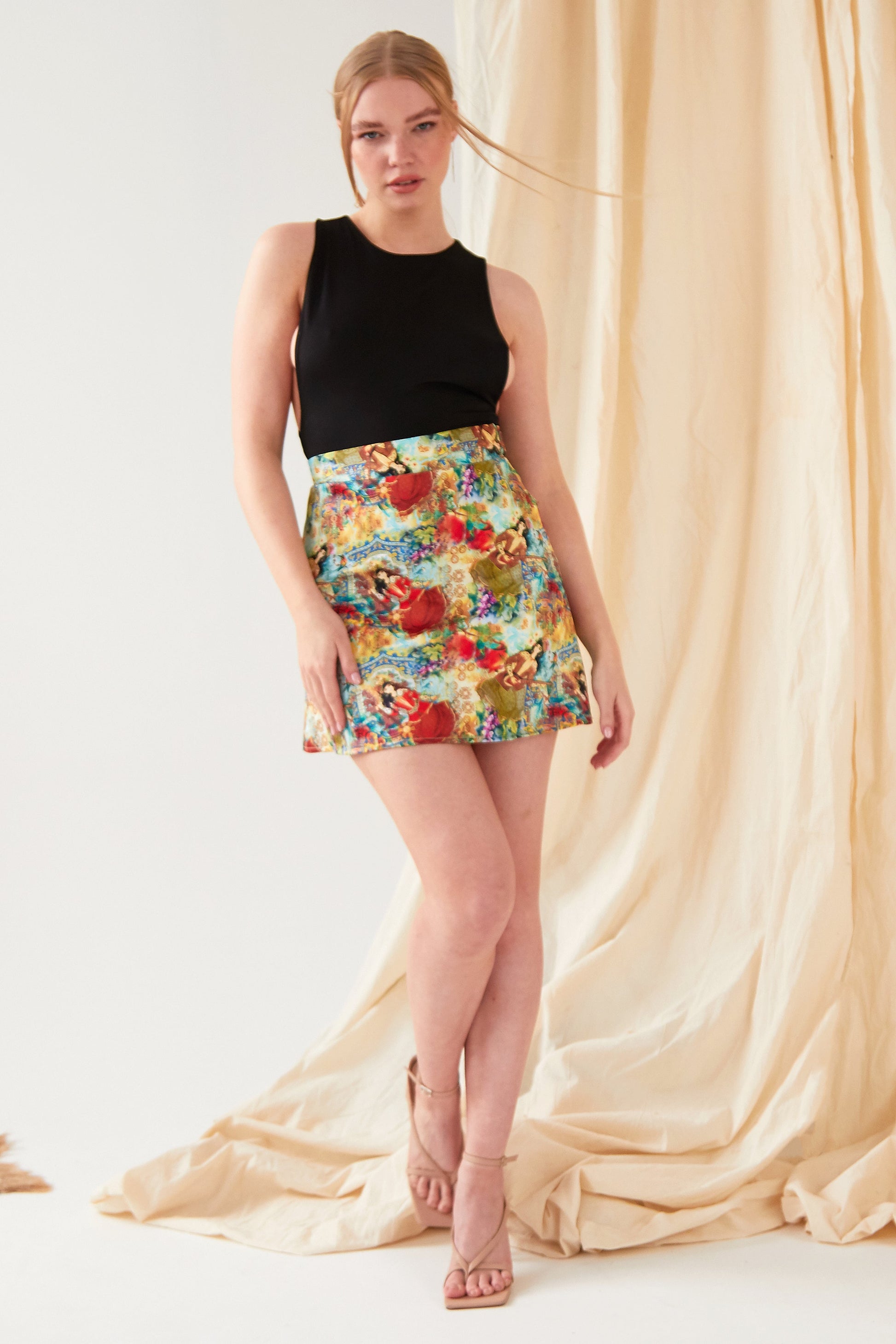 Printed Mini Skirt-1