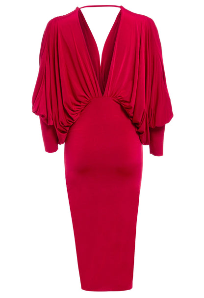 Red Batwing Dress-3