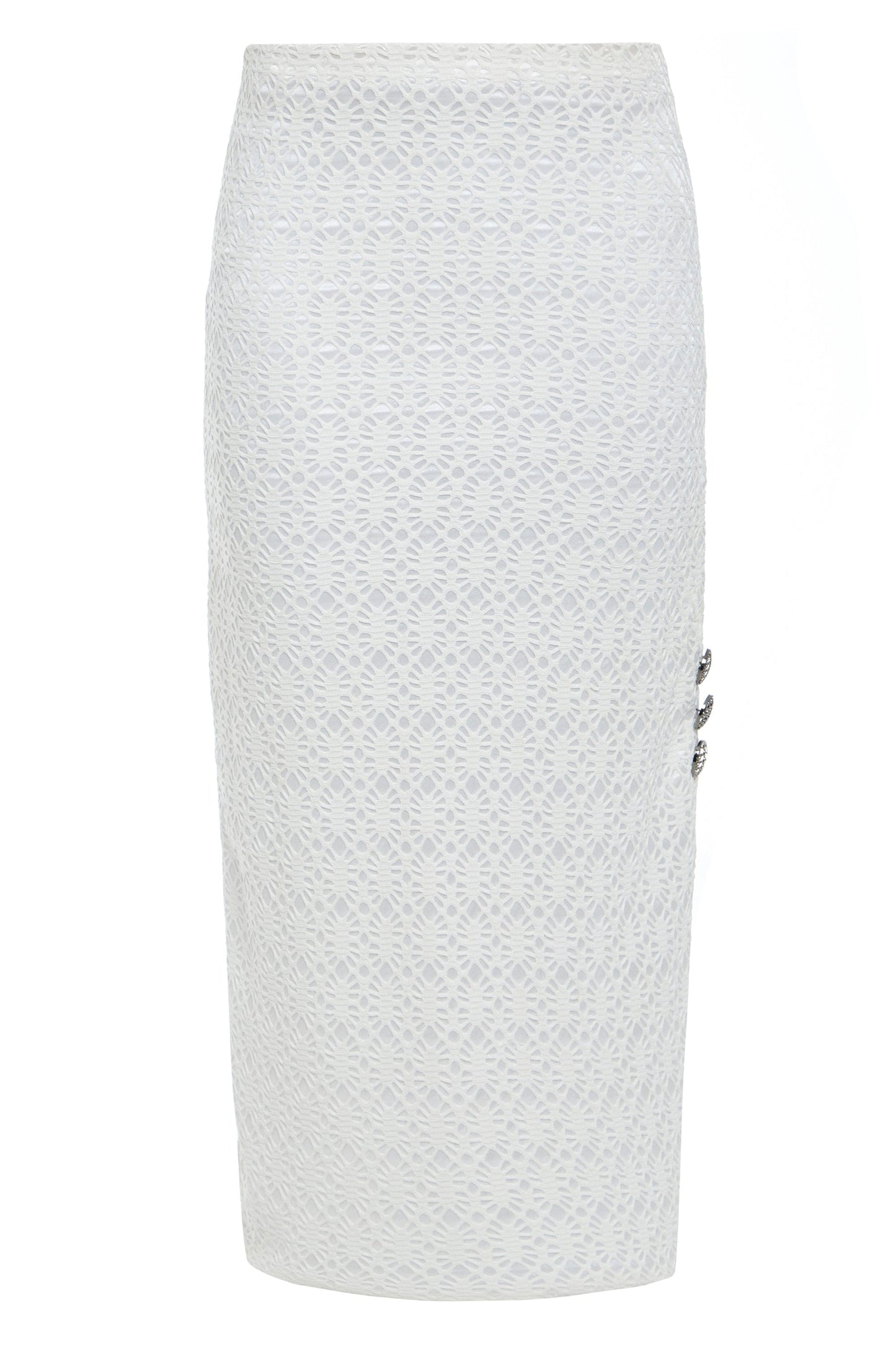 White Lace Bodycon Skirt-0