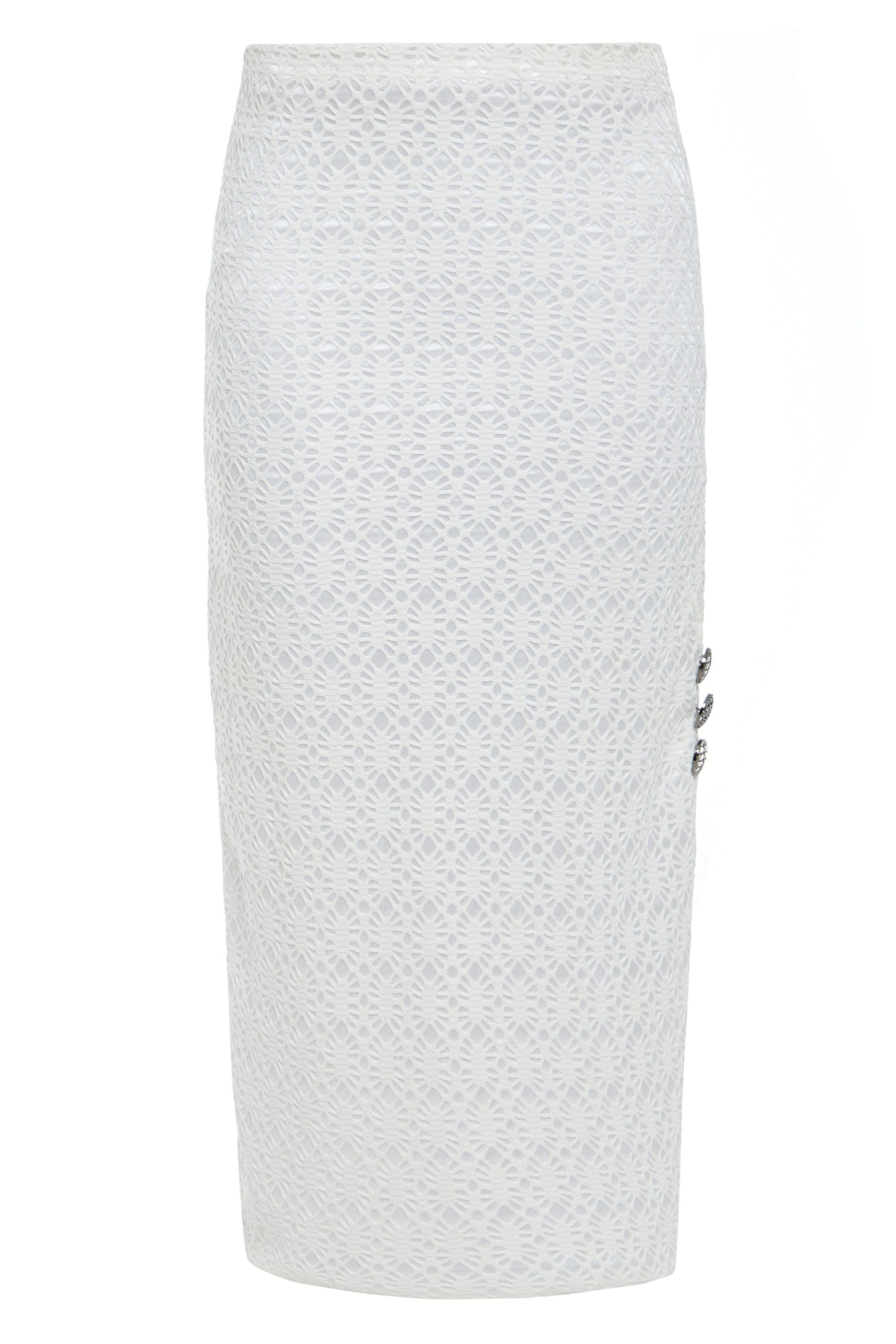 White Lace Bodycon Skirt-0