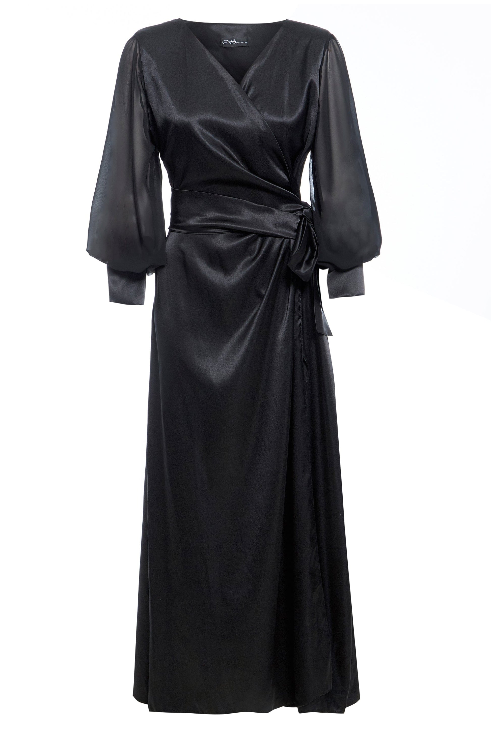 Black Wrap Maxi Dress-0