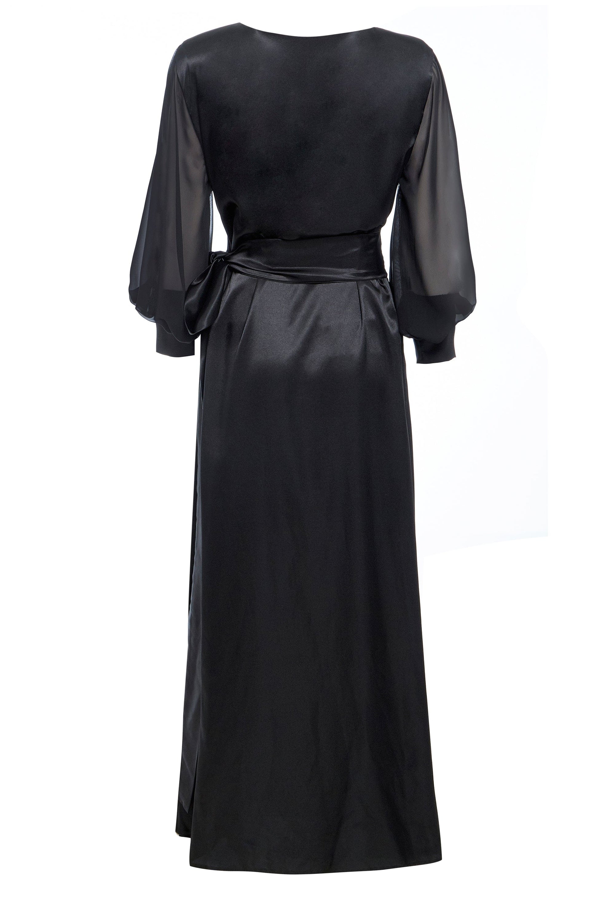 Black Wrap Maxi Dress-2