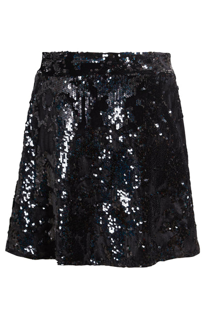 Black Sequin Skirt-4