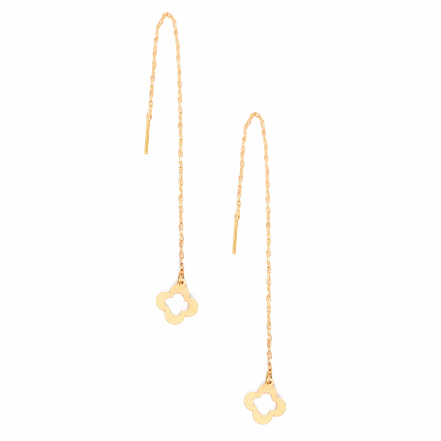 Clover Drop Earrings Gold-3