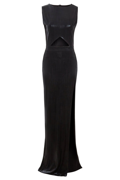 Black Cut Out Maxi Dress-0