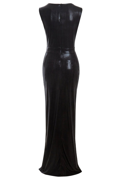 Black Cut Out Maxi Dress-3