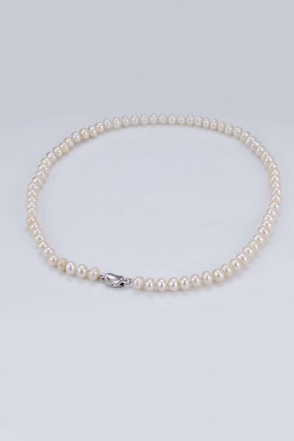 Georgian Jewellery Set 8 - 9 mm AAAA White Freshwater Pearls with 17' Strand-7