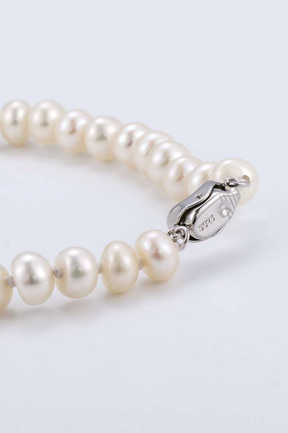 Georgian Jewellery Set 8 - 9 mm AAAA White Freshwater Pearls with 17' Strand-3