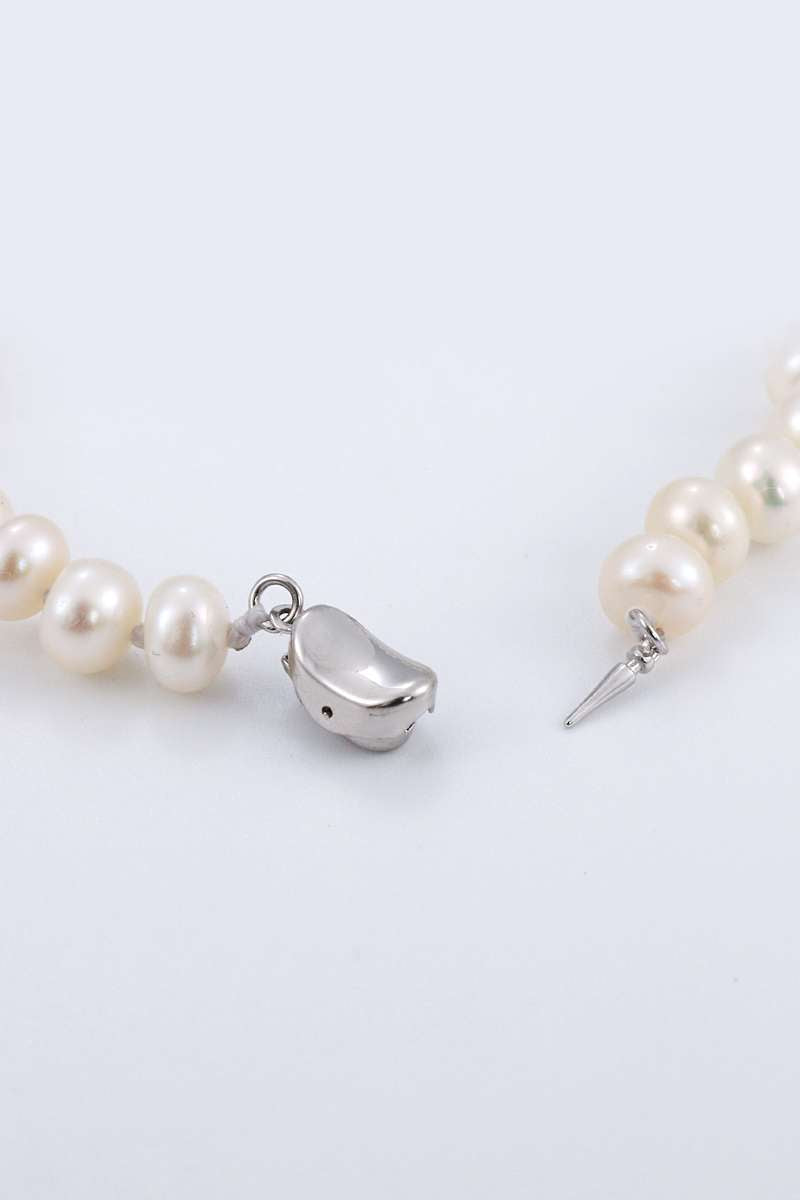 Georgian Jewellery Set 8 - 9 mm AAAA White Freshwater Pearls with 17' Strand-4