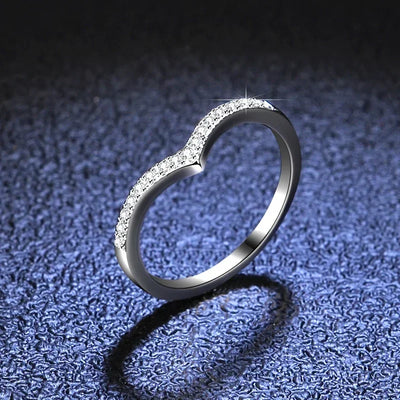 Pure PT950 Platinum V Shape Moissanite Diamond Gemstone Luxury Personality Wedding Ring Fine Jewelry Gift Wholesale