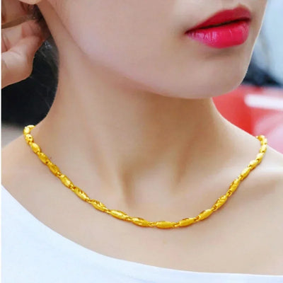 Gold Shop Same 999 Gold Necklace Women's 24k Real Gold Necklace Pendant Gold Necklace Jewelry 5D Gold Wedding Gift