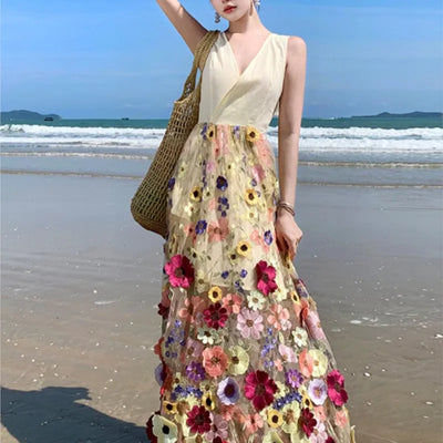 Holiday Travel Suitable for Seaside Photograph Skirt Atmosphere Heavy Industry Dress Women