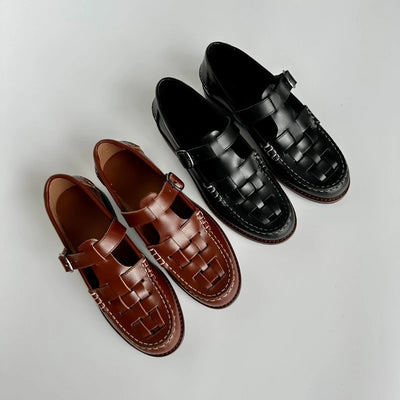 New Style Anti-slip and Wear-resistant Rubber Sole Top-stitched Cowhide Loafers