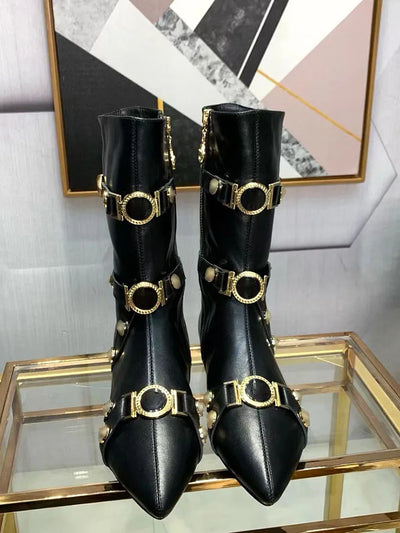 Long Shank Medium Women's Boots, Cool and Stylish, Pointed High Heels, Autumn and Winter Styles, Sexy and Elegant Temperament