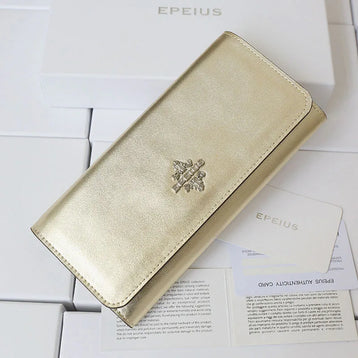 2023 New Designer Luxury Top Layer Leather Women Wallets Genuine Leather Soft Lady Moeny Bag Gold Large Capacity Long Purse 50