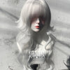Light Gray Gradient Color Lolita Gothic Style Punk Wear White Wig Female Long Curly Hair