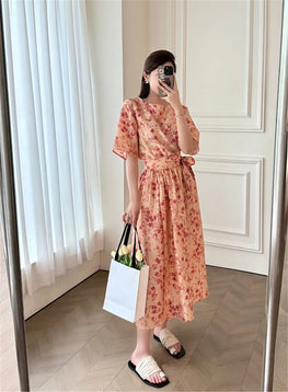 L*P New Woman Clothing Silk 3 Piece Set Printed Pullover Short sleeve top  + Front Button Up Shirt Top+ High Waist Skirt Suit