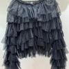 French Style Layers Of Folds Ruffle Blouse Women's 2022 autumn New Fashion Design Long Sleeve Mesh Sweet Temperament Shirts