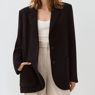 2022 Spring Two-button patch pocket loose style commuter all-match blazer women