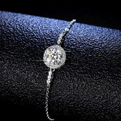 Luxury PT950 Platinum 1 Carat Moissanite Diamond Bracelet High-End Exquisite Jewelry Gift for Girlfriend Mother Souvenir Gift