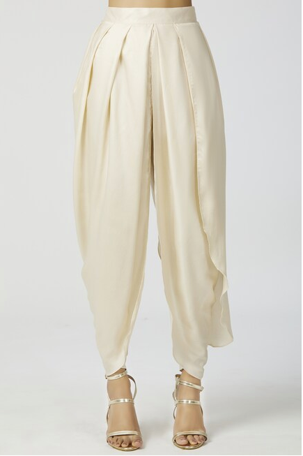 Embellished Kaftan Dhoti Pant Set in Off-White-1