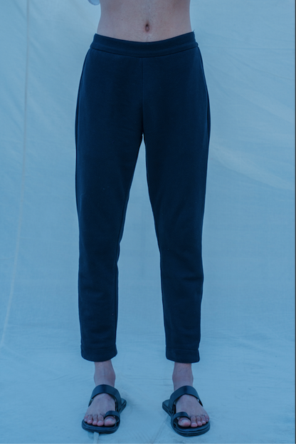 Cotton X Linen Black Trouser-0