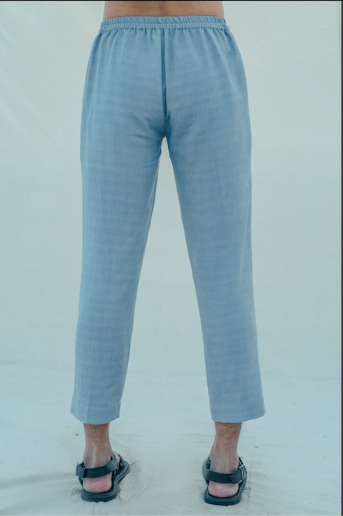 Cotton X Linen Sky Blue Trouser-3